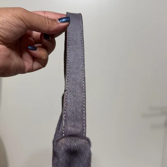 Brandon Blackwood Lavender Purple Pony Hair Shoulder Syl Bag - Picture 10 of 17